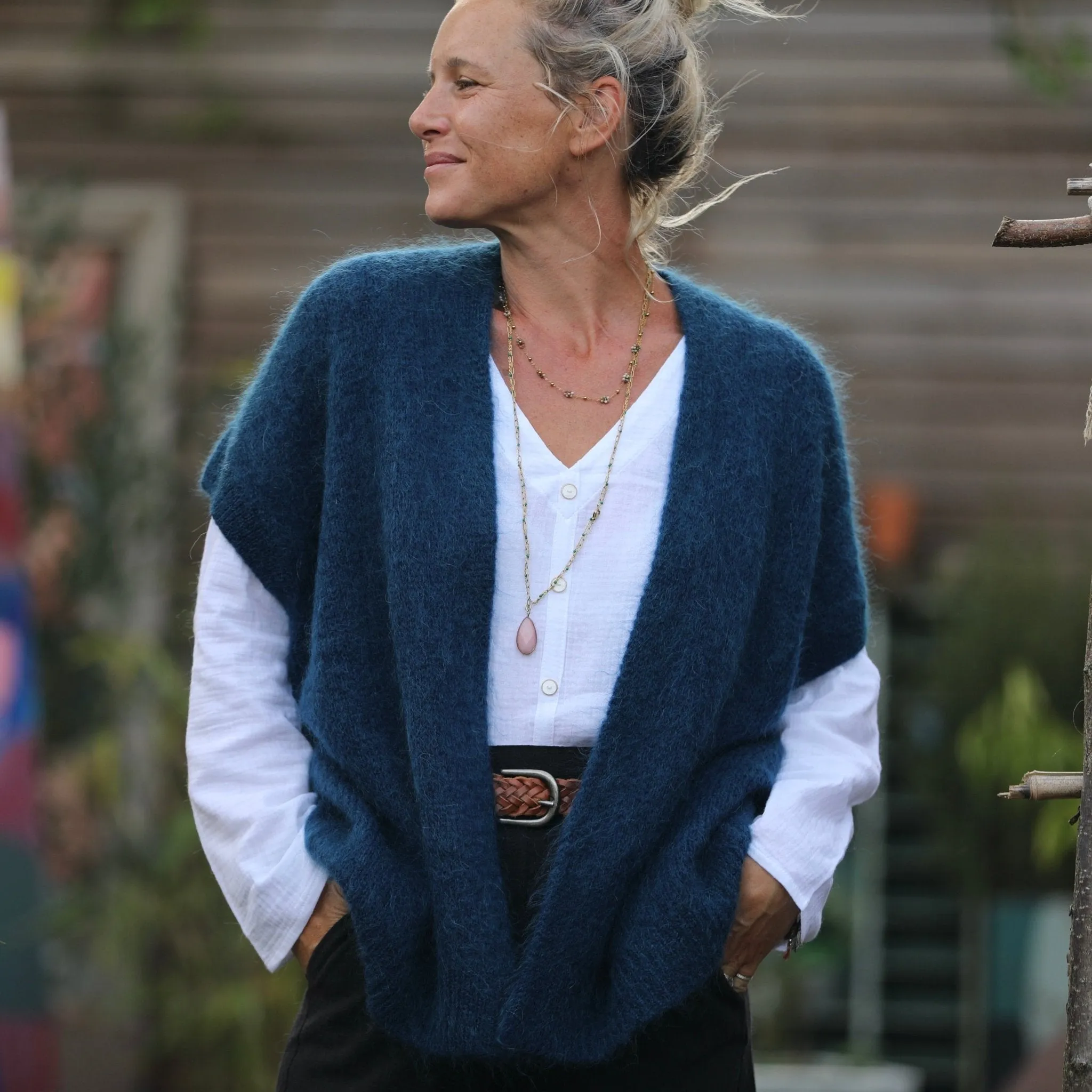 Gilet Mireille bleu océan