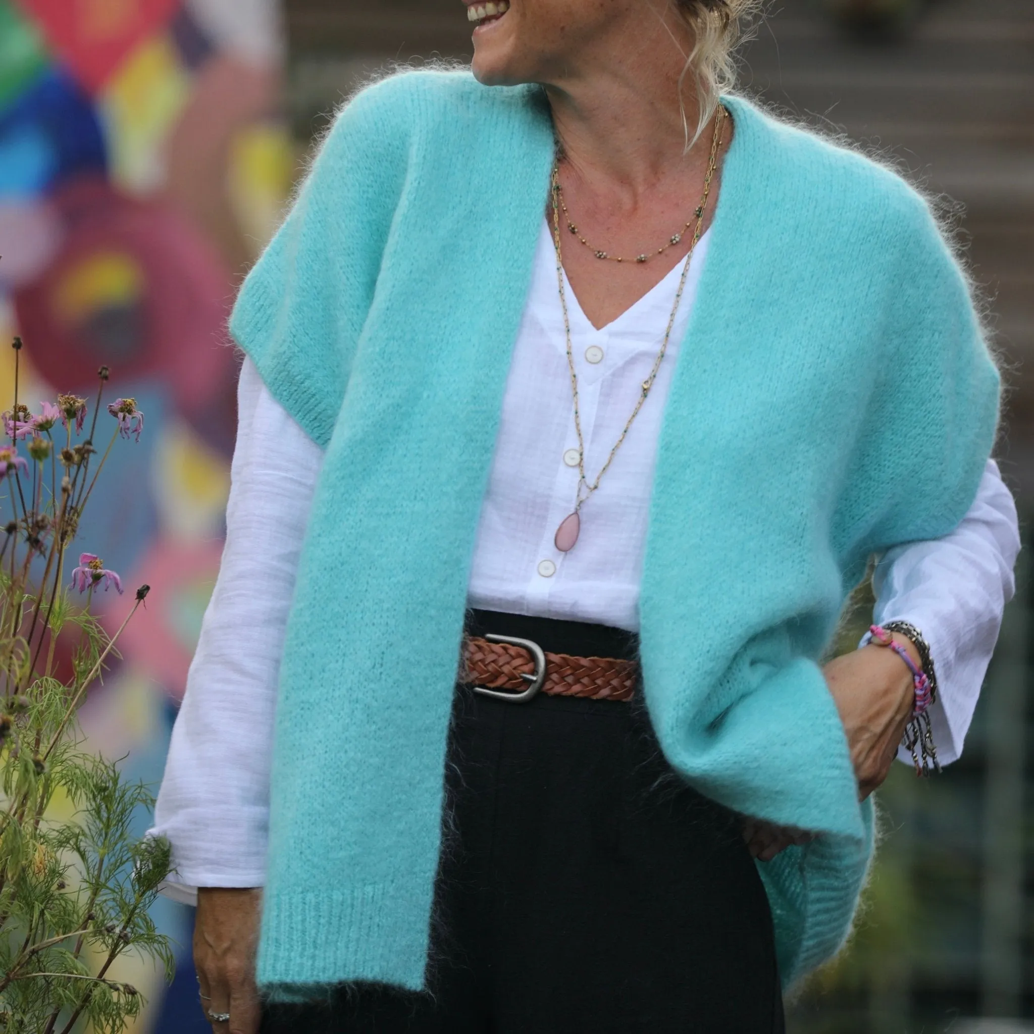 Gilet Mireille turquoise