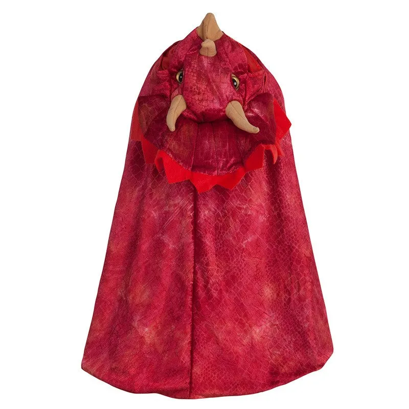 Great Pretenders - Red Triceratops Hooded Cape - Size 4-5