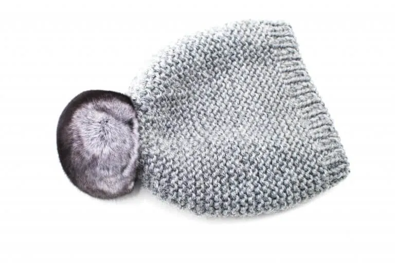 Grey Merino Wool Cable-Knit Beanie