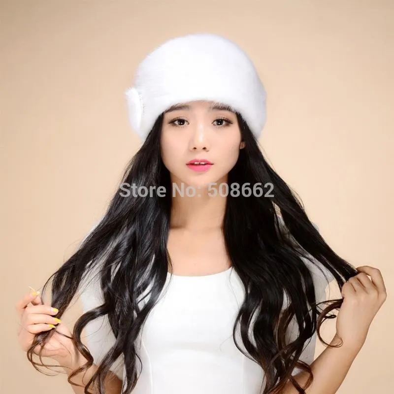 Hats for Women Winter and Fall Real Luxury Mink Fur Hat Fur Cap Saga A Class USA Mink Fur Beanie Headgear Headdress Head Warmer Fur Hats FS14615