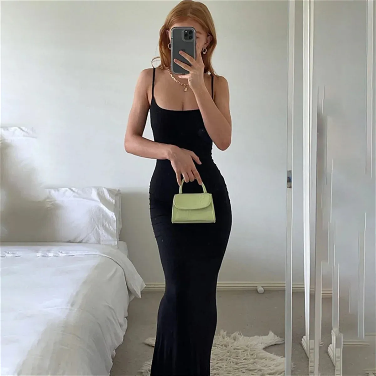 Hnzxzm Women 2024 Y2K Summer Bodycon Elegant Sexy Dresses Satin Slip Sleeveless Backless Maxi Dress Ladies Birthday Party Club Sundress