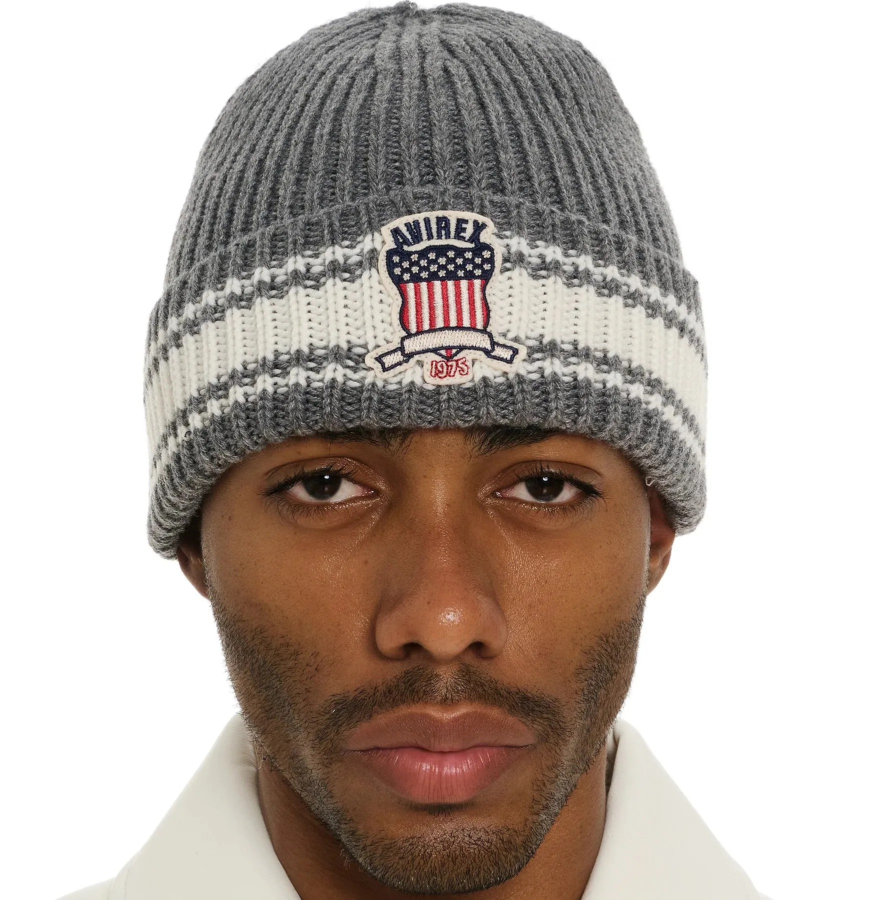 Icon Striped Beanie (Grey) - AVF23BA03GRY