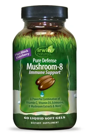 Irwin Naturals Pure Defense Mushroom-8 Immune Support 60 Liquid Softgel