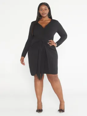 Jenna Tie Front Faux Wrap Dress