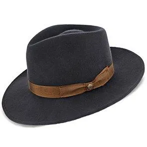 Jetsetter - Walrus Hats Grey Center Dent Wool Felt Fedora Hat