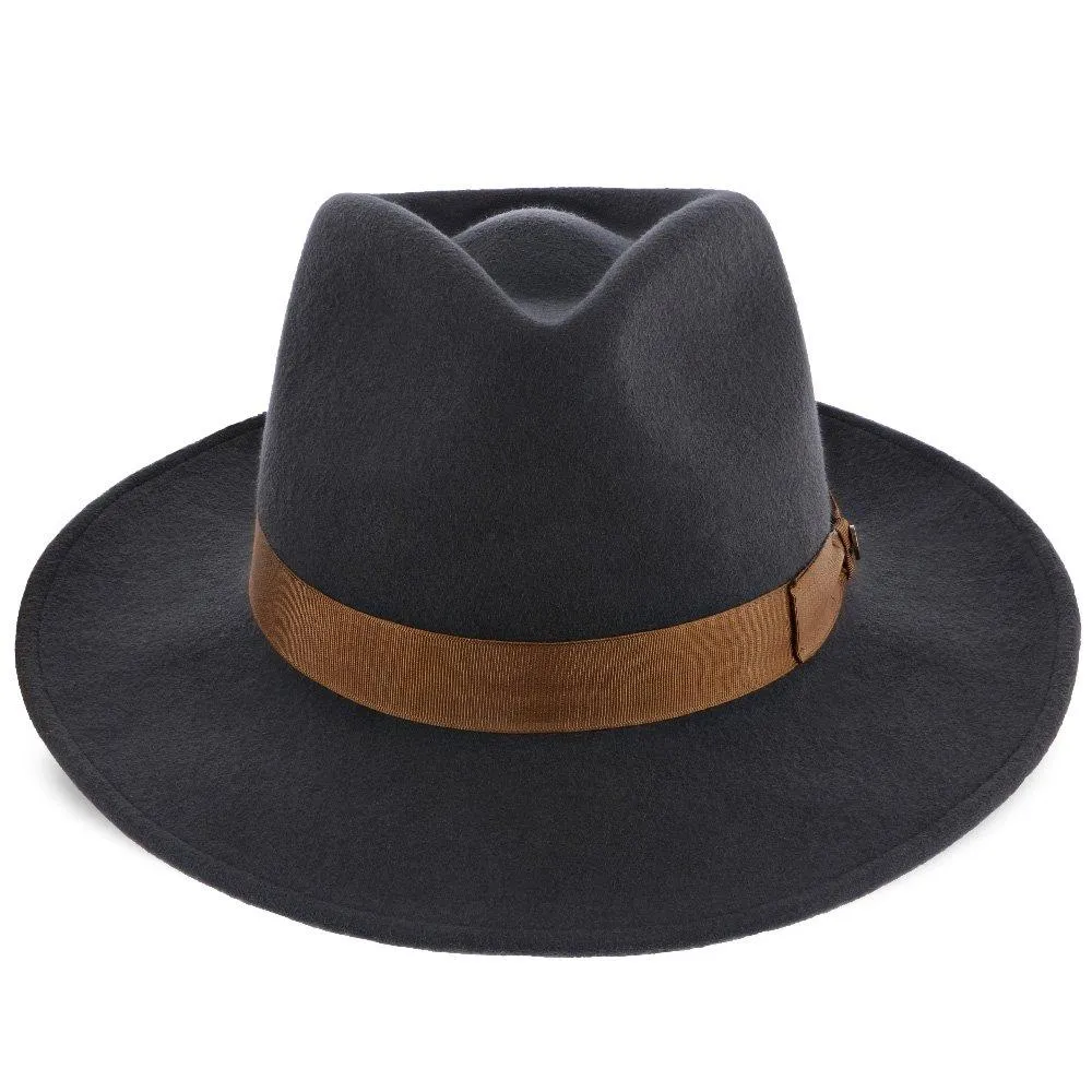 Jetsetter - Walrus Hats Grey Center Dent Wool Felt Fedora Hat