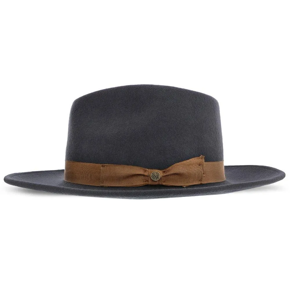 Jetsetter - Walrus Hats Grey Center Dent Wool Felt Fedora Hat