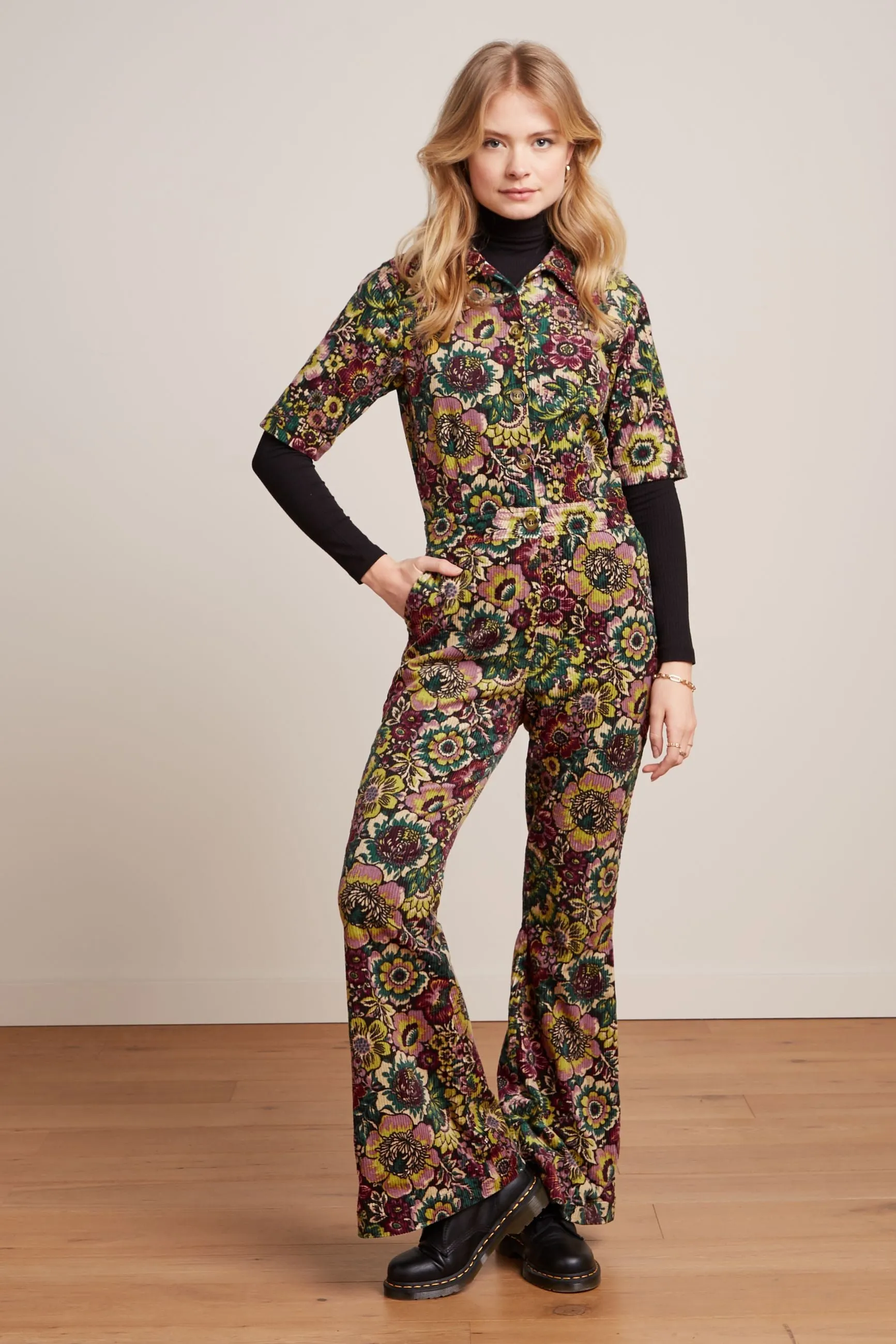 King Louie garbo flare jumpsuit tulsa black