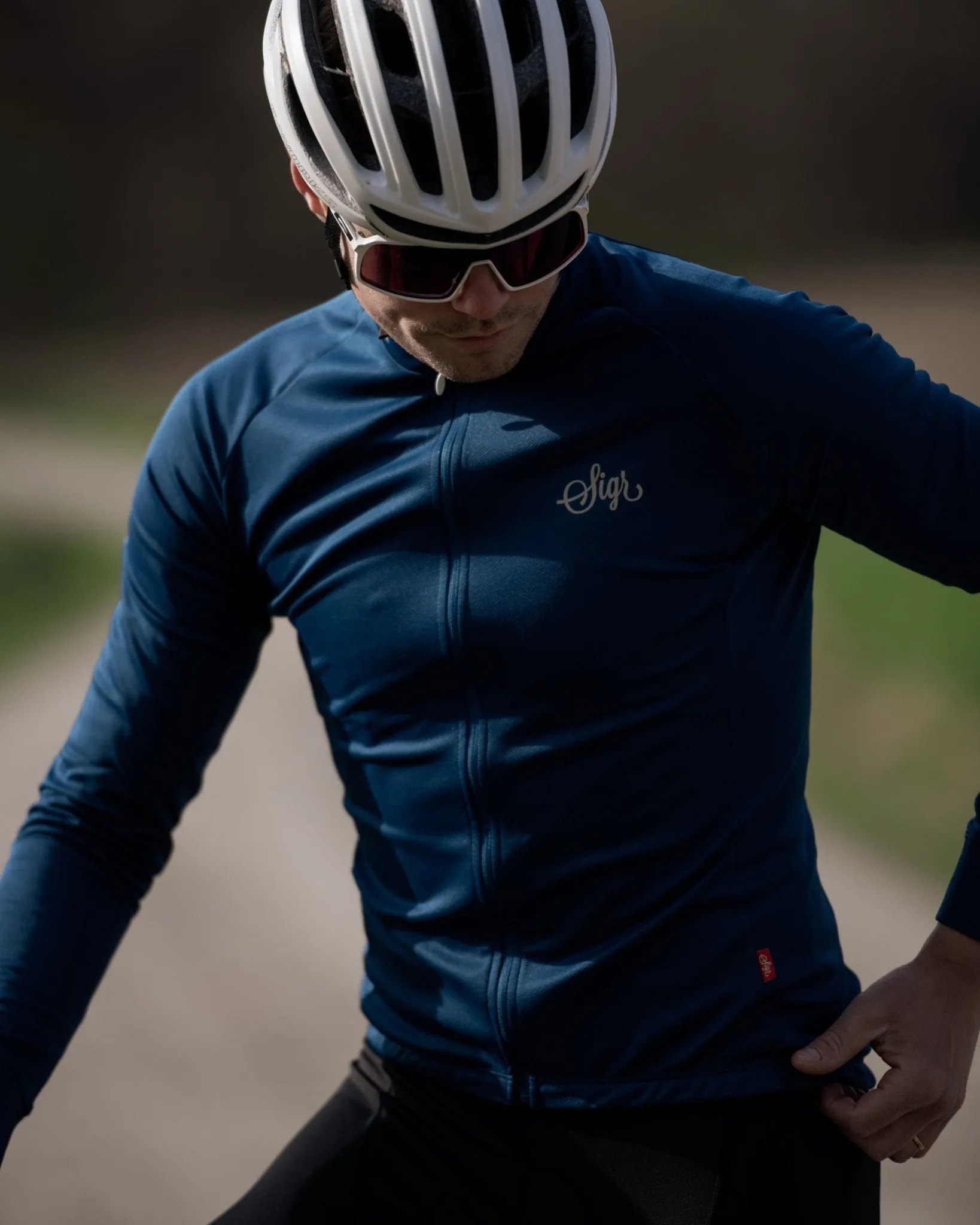 Krokus Blue Men's Warmer Long Sleeved Cycling Jersey