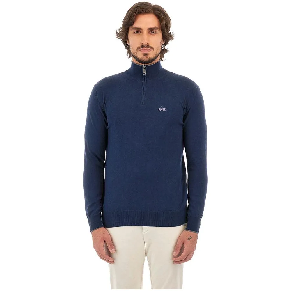 La Martina Blue Acrylic Sweater