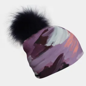 Lalitas Beanie With Black Pompom - Tulips