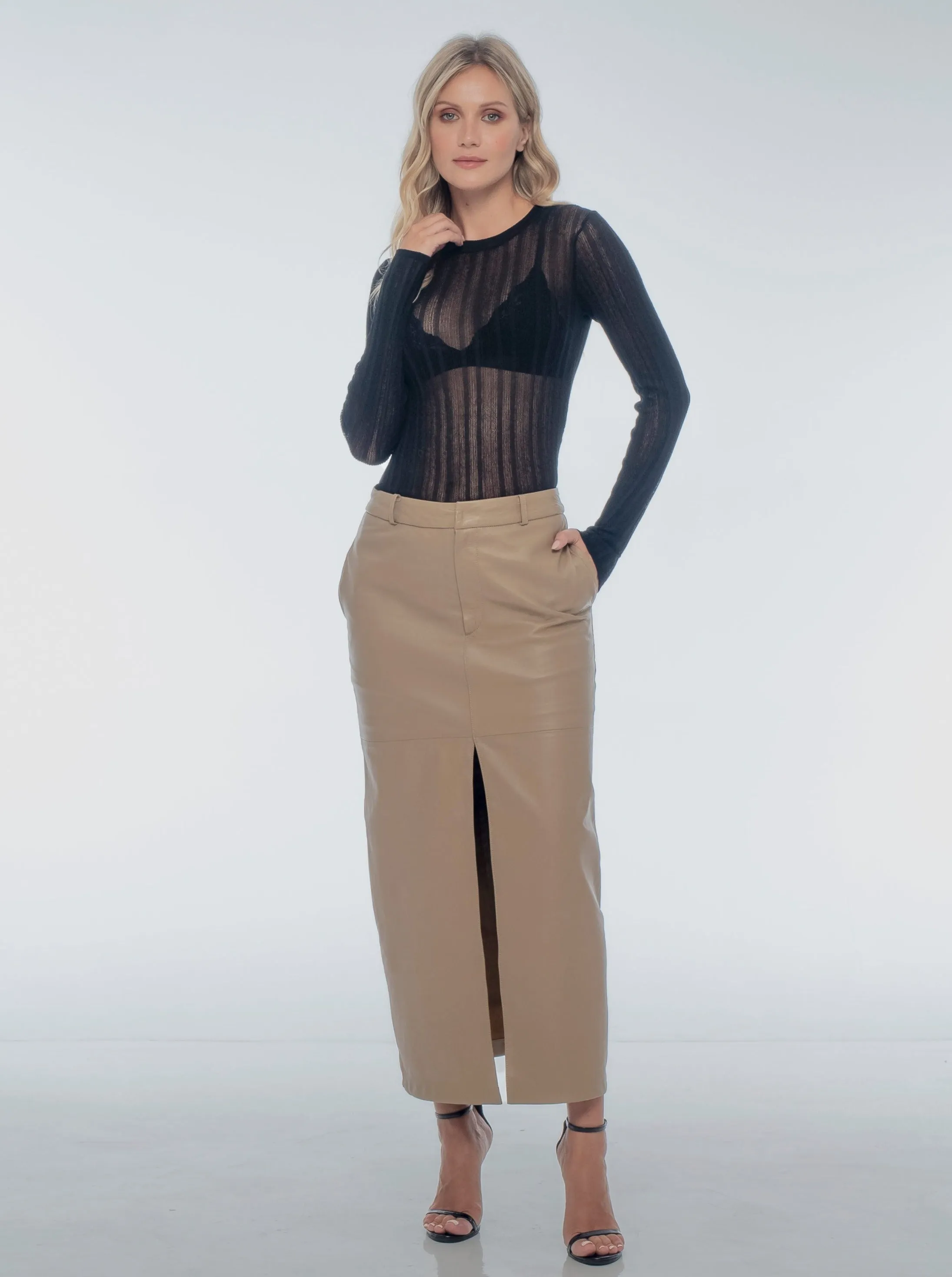 LEON MAXI SKIRT - SESAME