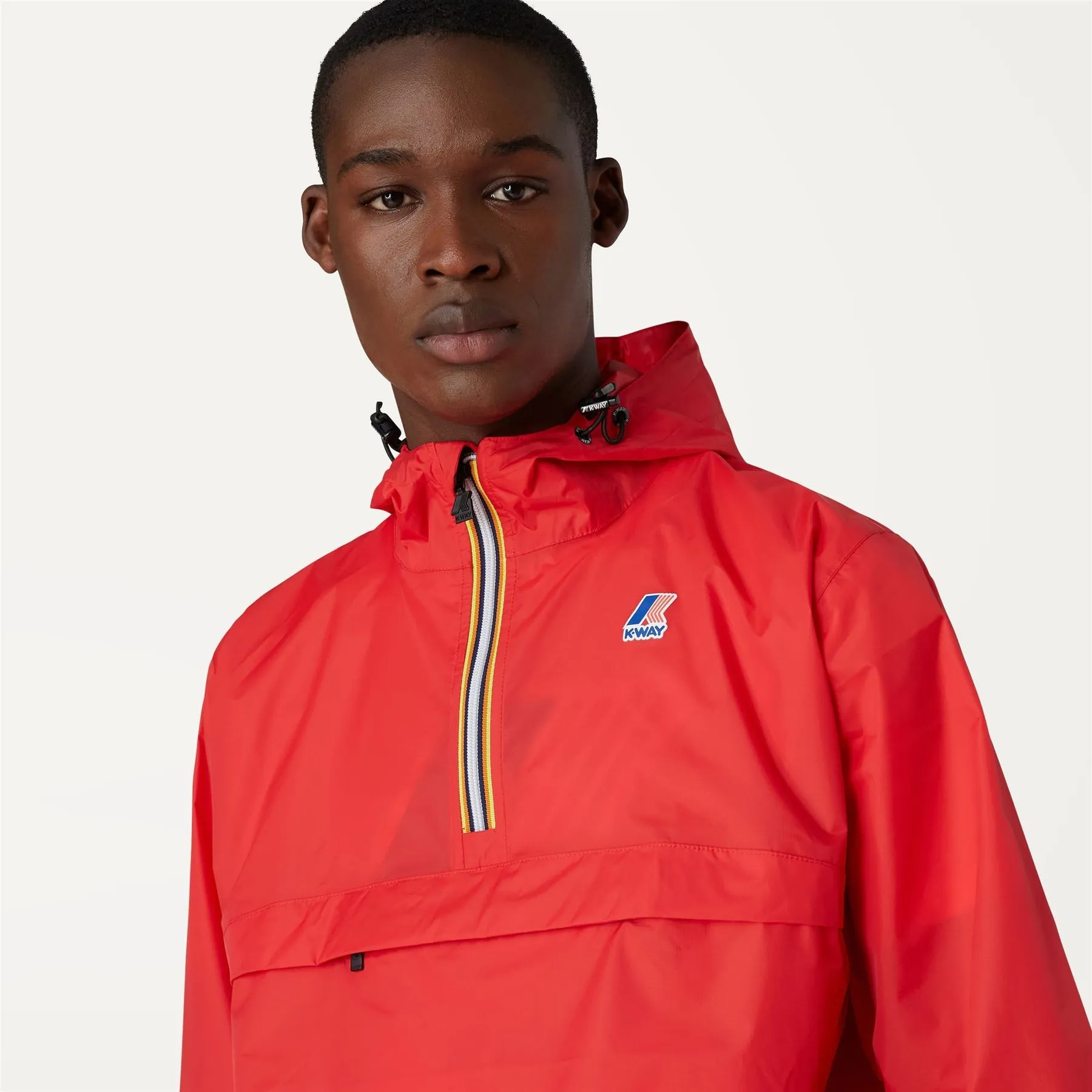 Leon - Packable Quarter Zip Rain Jacket in Red