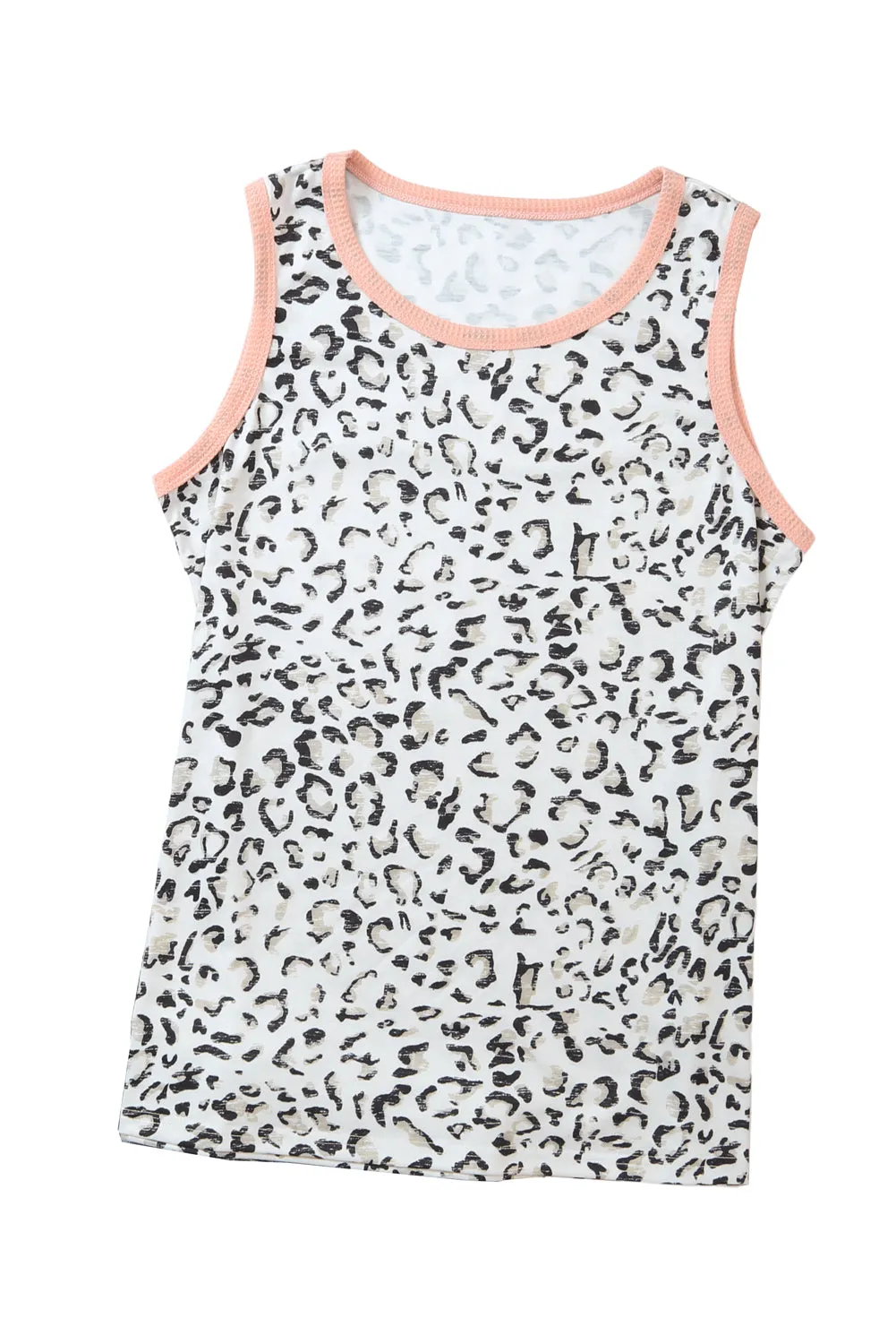 Leopard Round Neck Sleeveless Tank Top