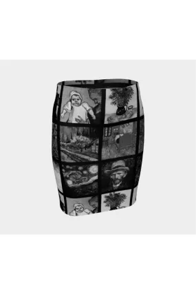 Let's Gogh Casual Fitted Skirt