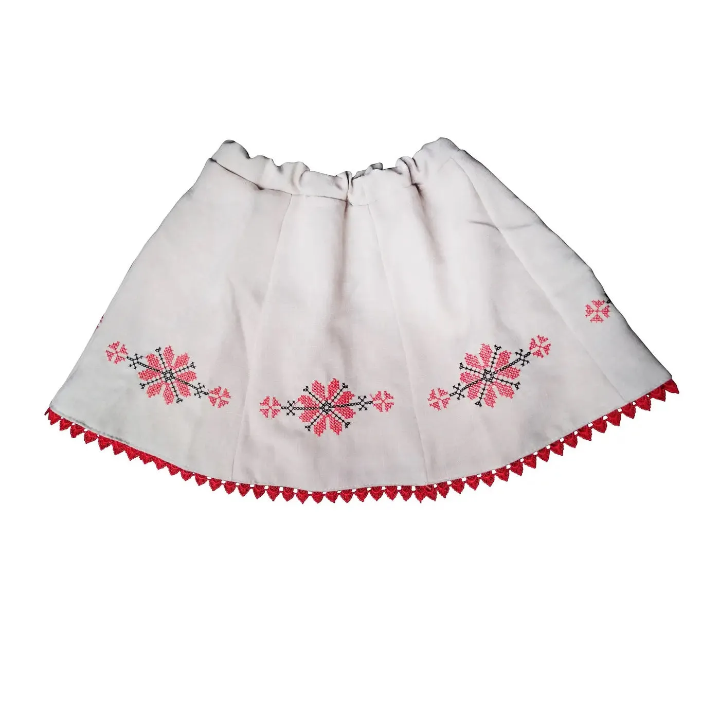 Linen embroidered skirt for a girl in Ukrainian style