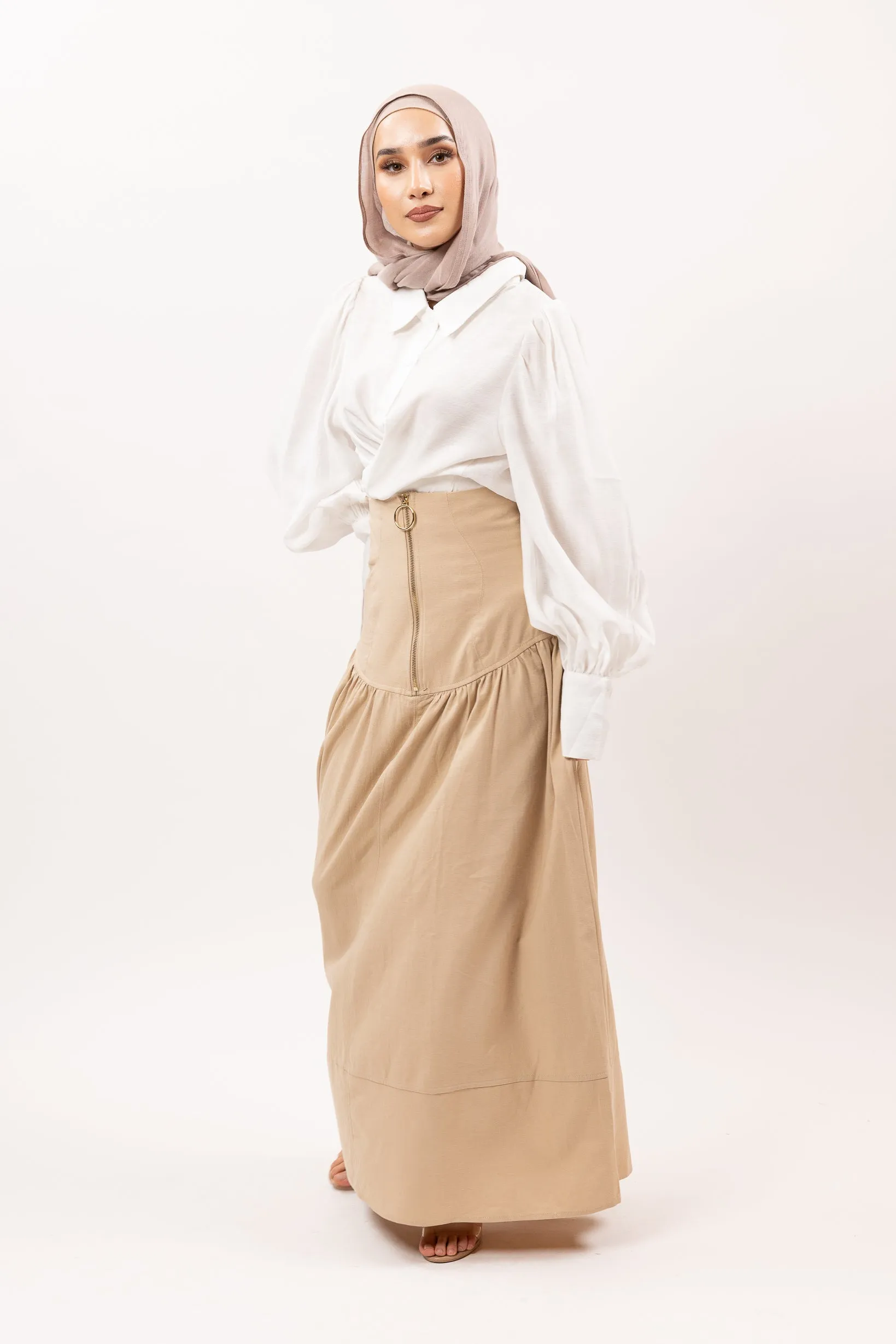 Linen Zip Skirt