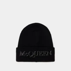 Logo Beanie - Alexander Mcqueen - Cashmere - Black