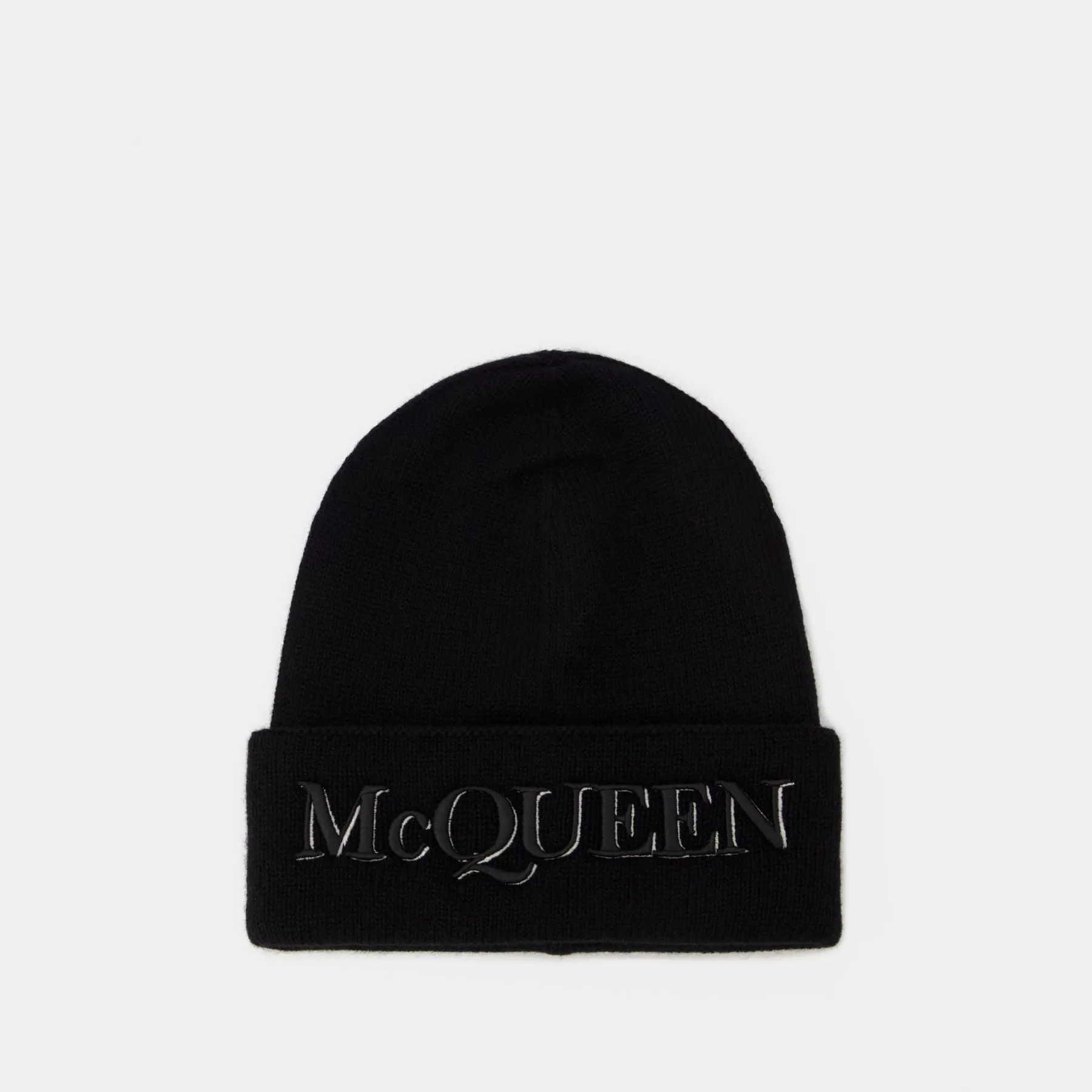 Logo Beanie - Alexander Mcqueen - Cashmere - Black