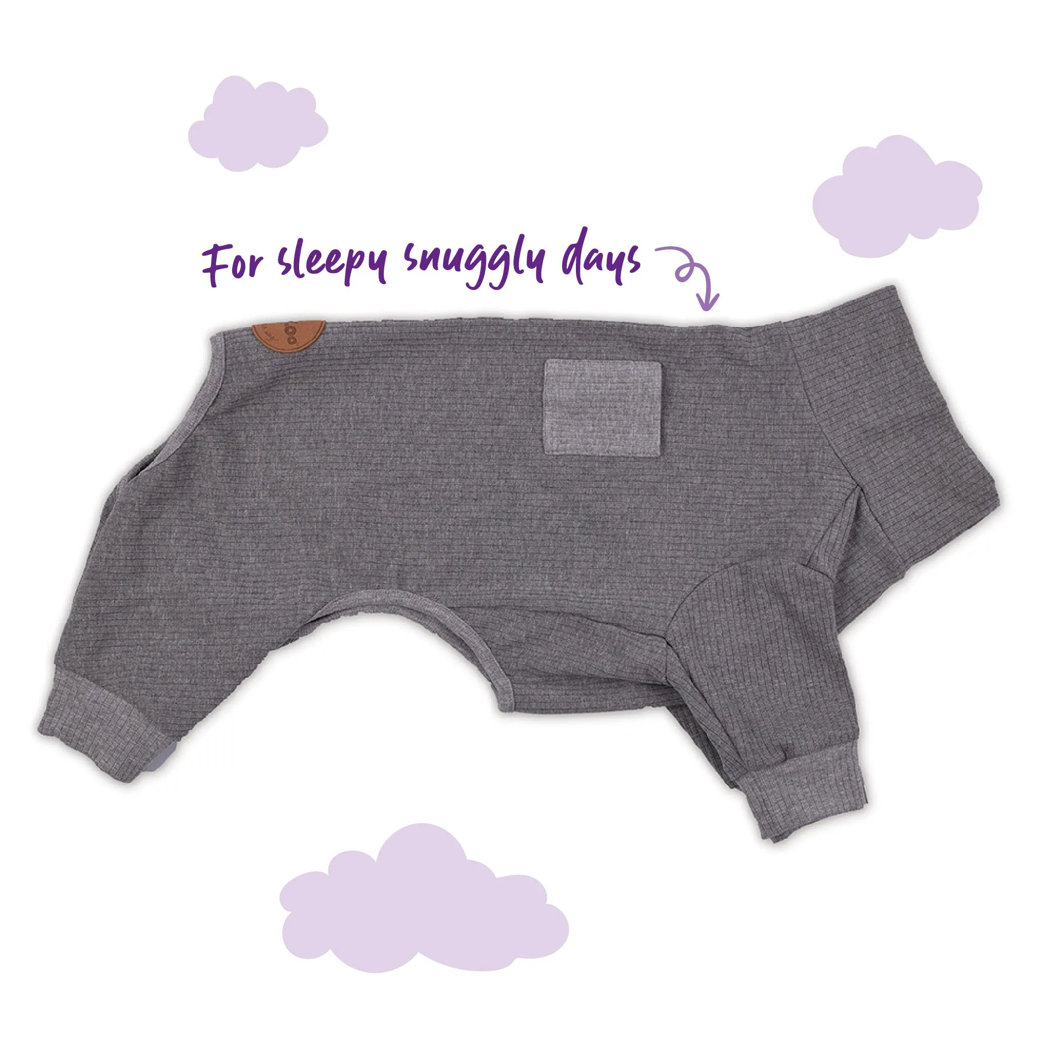 Long John Dog Pyjamas - Grey