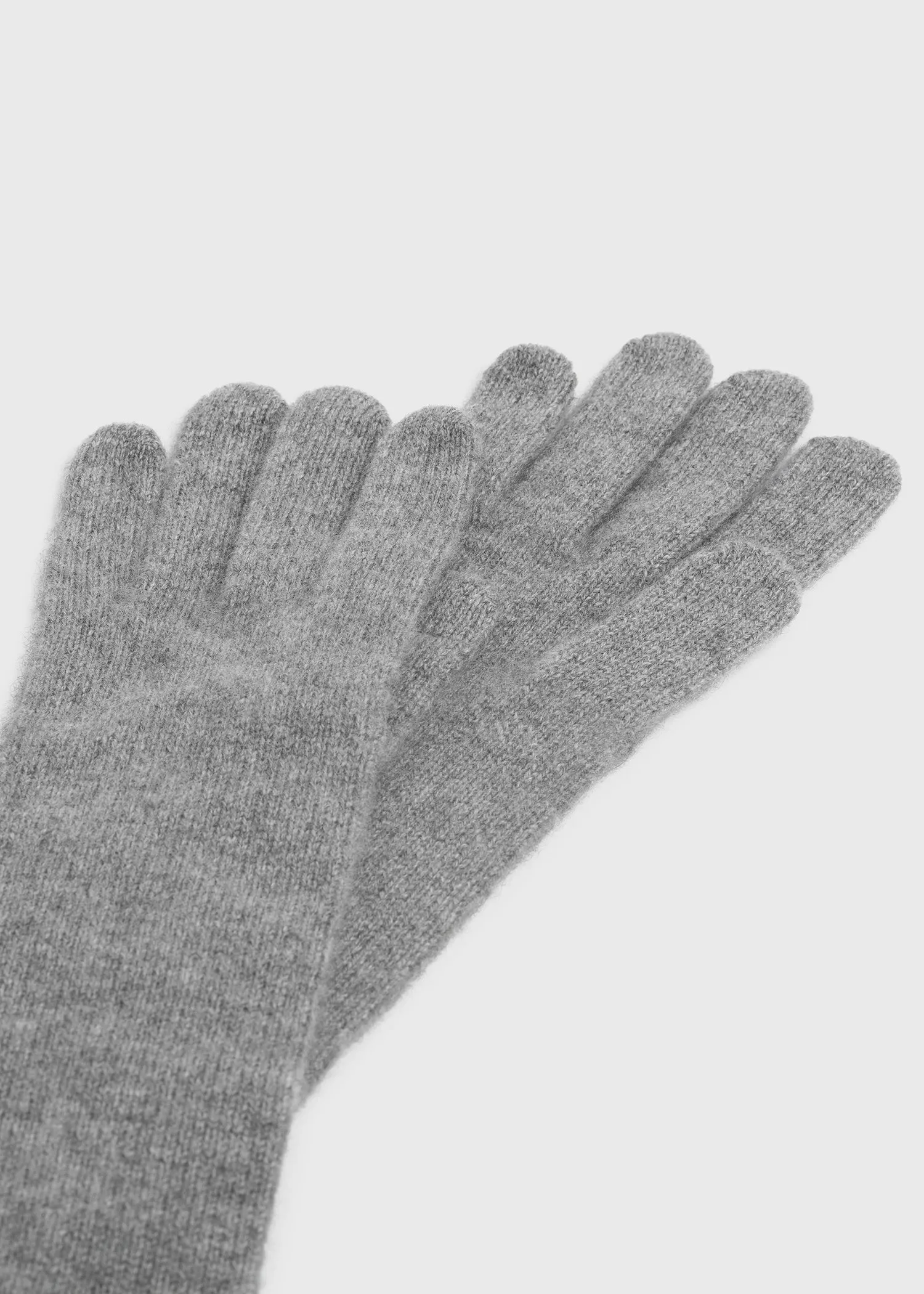 Long knit gloves grey mélange