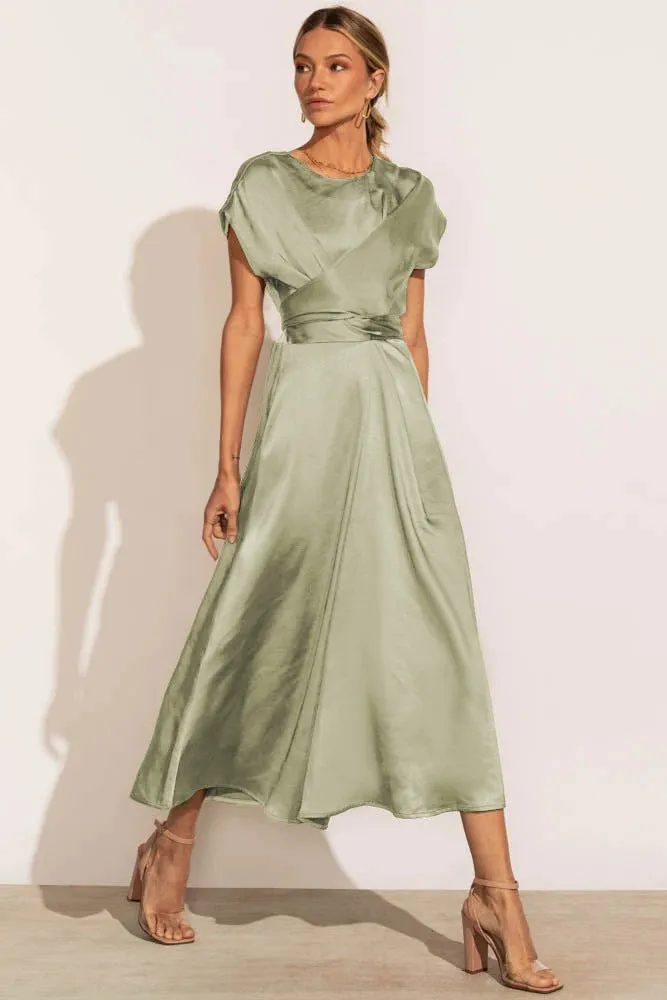 Luxurious Satin Sleeveless Maxi Dress