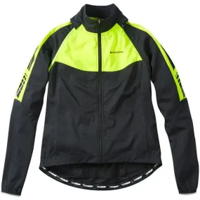 Madison Sportive women's convertible softshell jacket; black / hi-viz yellow size 14