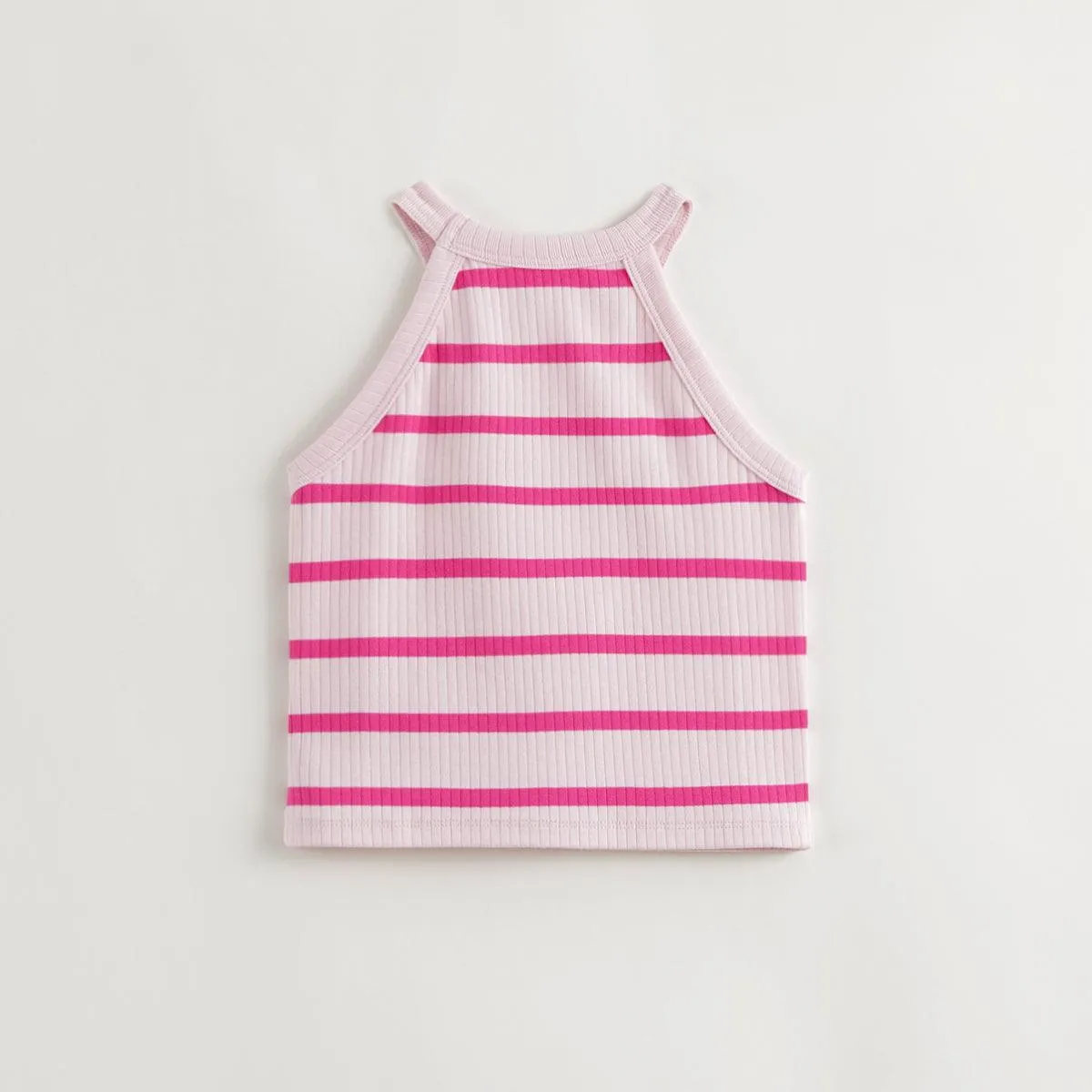 MARC & JANIE Girls Stylish Striped Halter Neck Tank Top Children's Camisole Top 240608