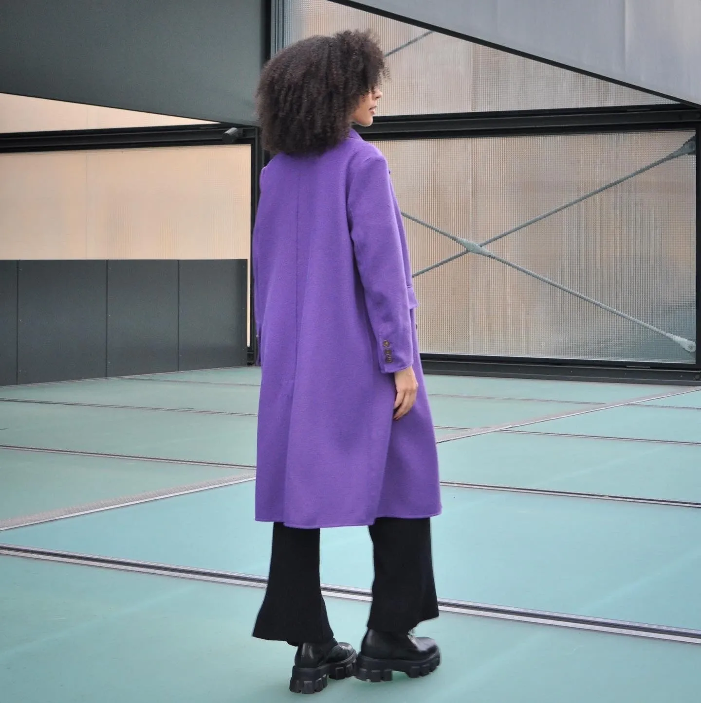 MAUVE SHOULDERPAD COAT