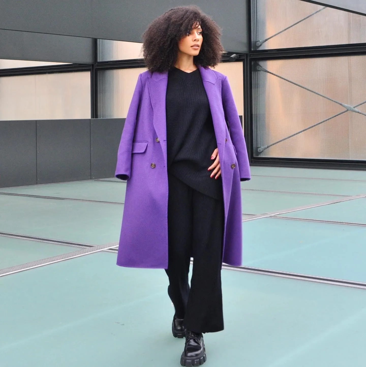 MAUVE SHOULDERPAD COAT