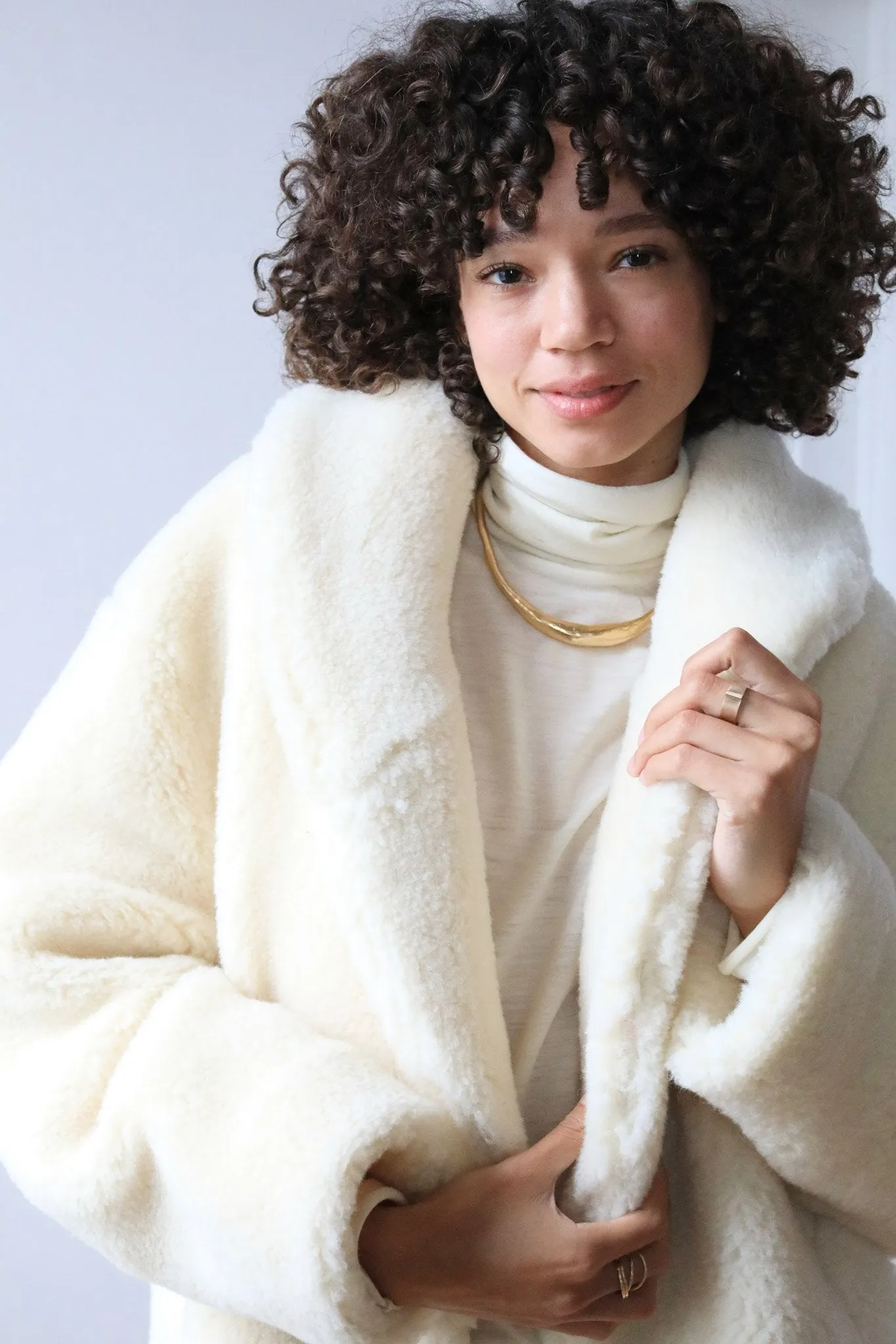 Medea Coat, Vegetarian Shearling