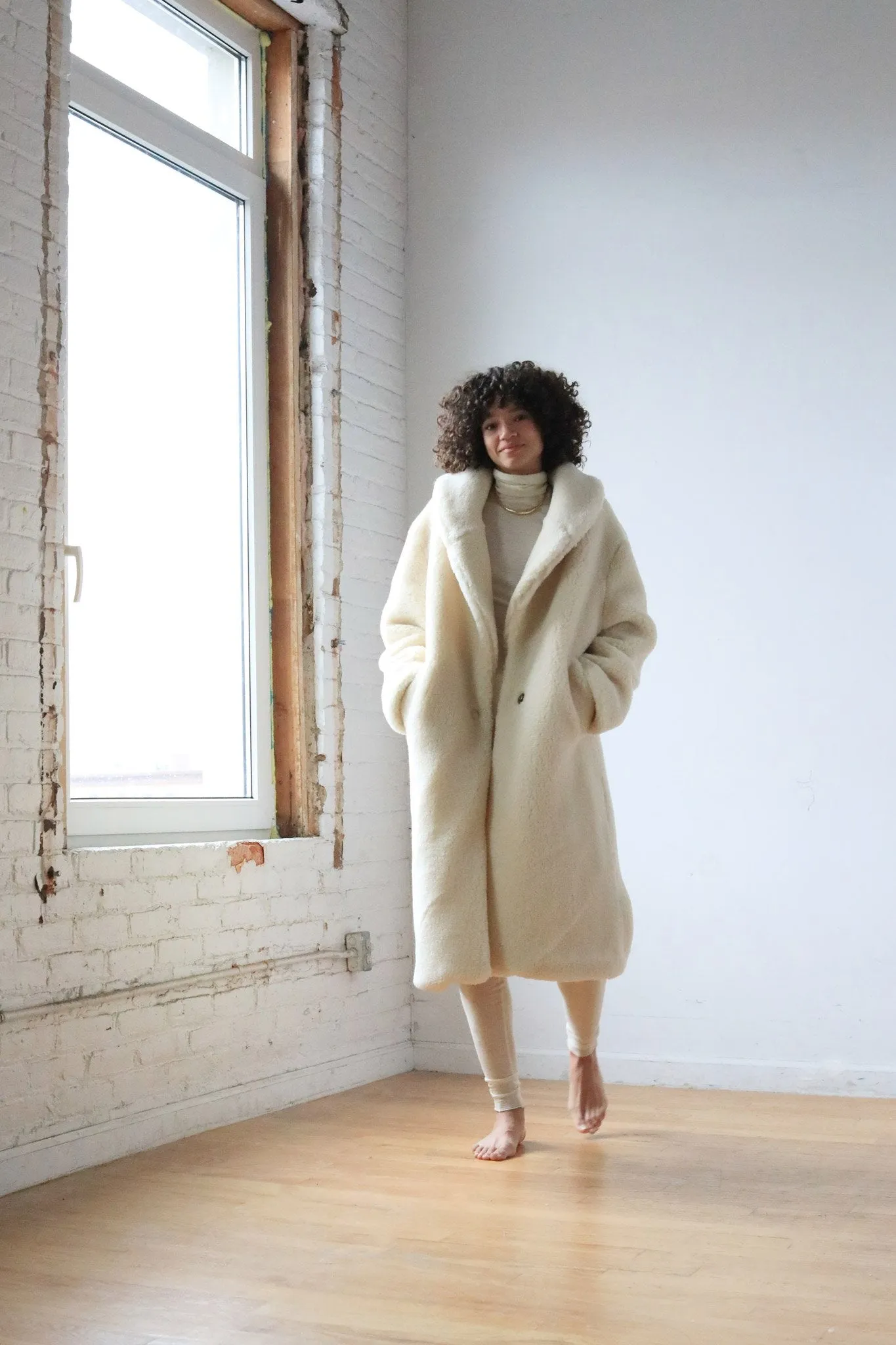 Medea Coat, Vegetarian Shearling