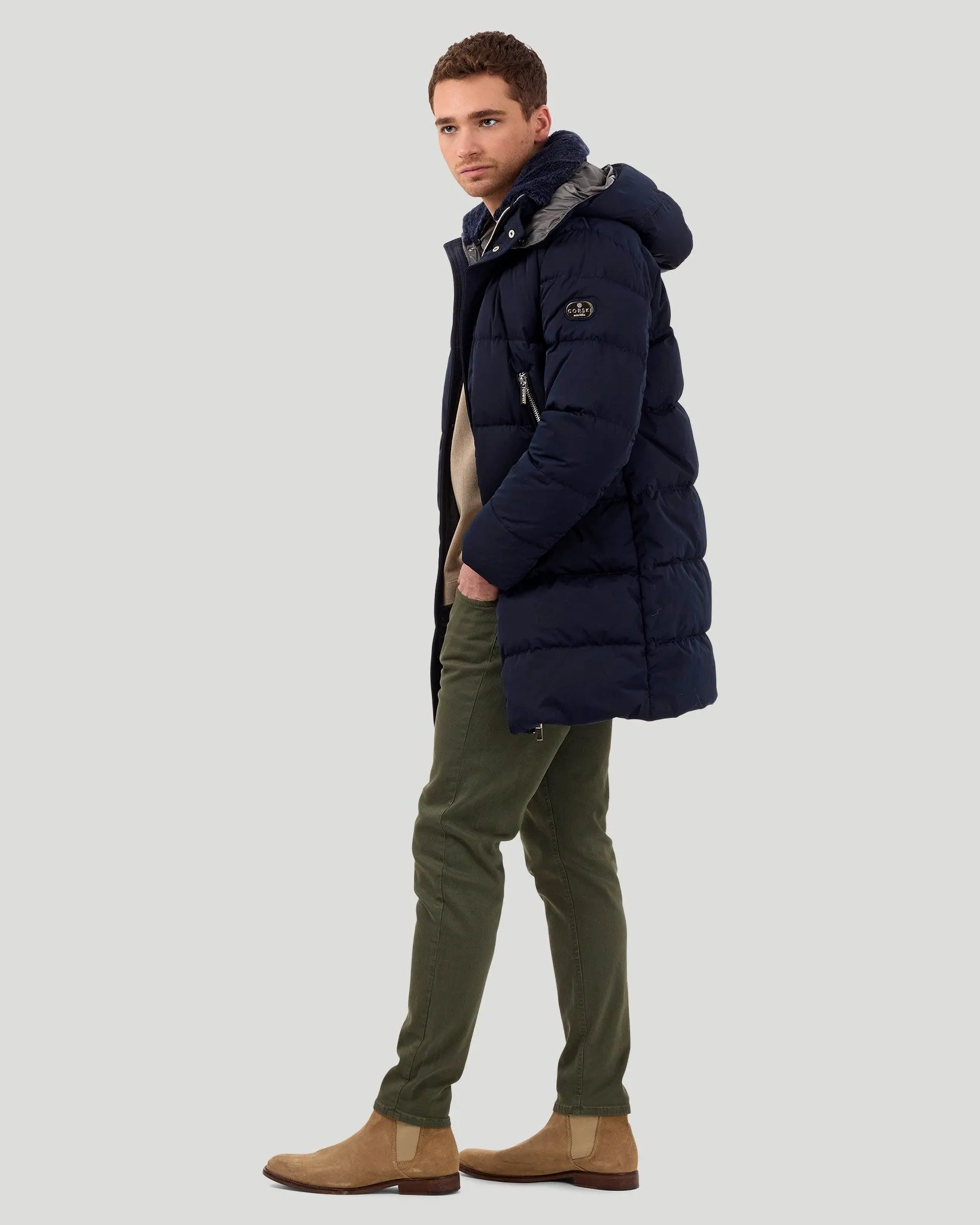 Men's Après-Ski Parka with Detachable Select Shearling Lamb Collar