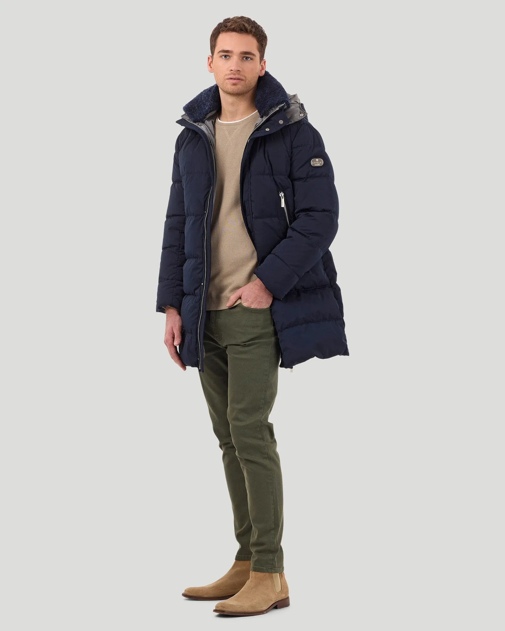 Men's Après-Ski Parka with Detachable Select Shearling Lamb Collar