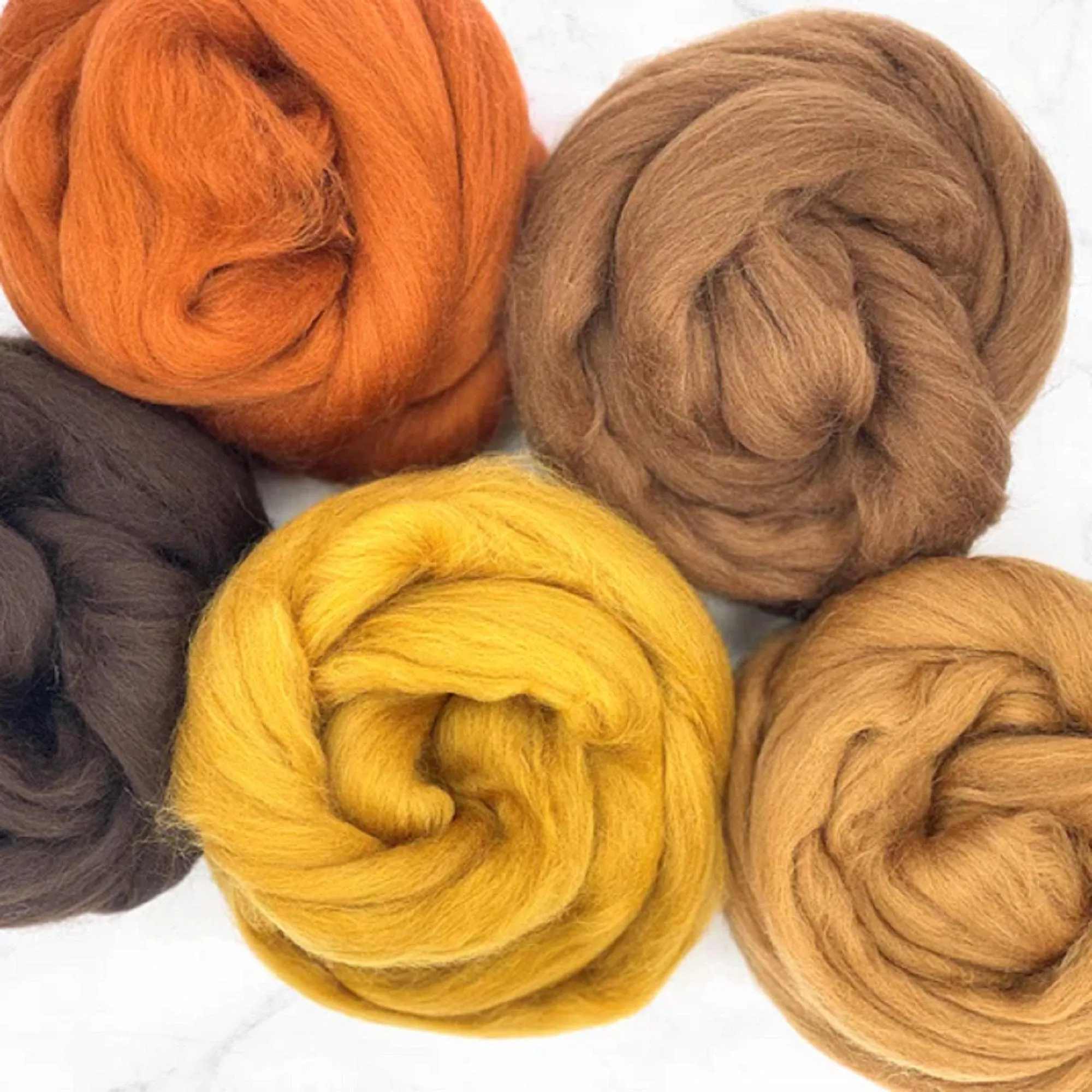 Merino Wool Roving Color Pack | Barky Browns