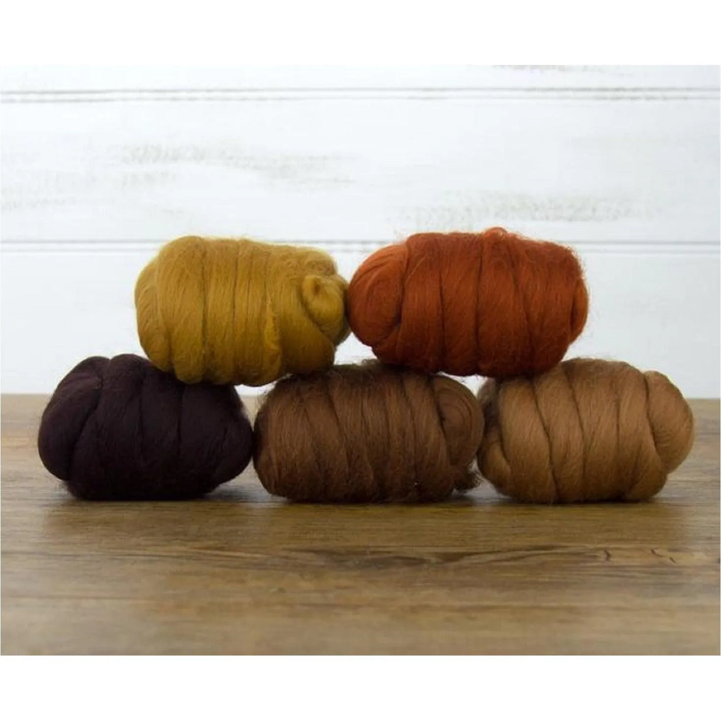 Merino Wool Roving Color Pack | Barky Browns