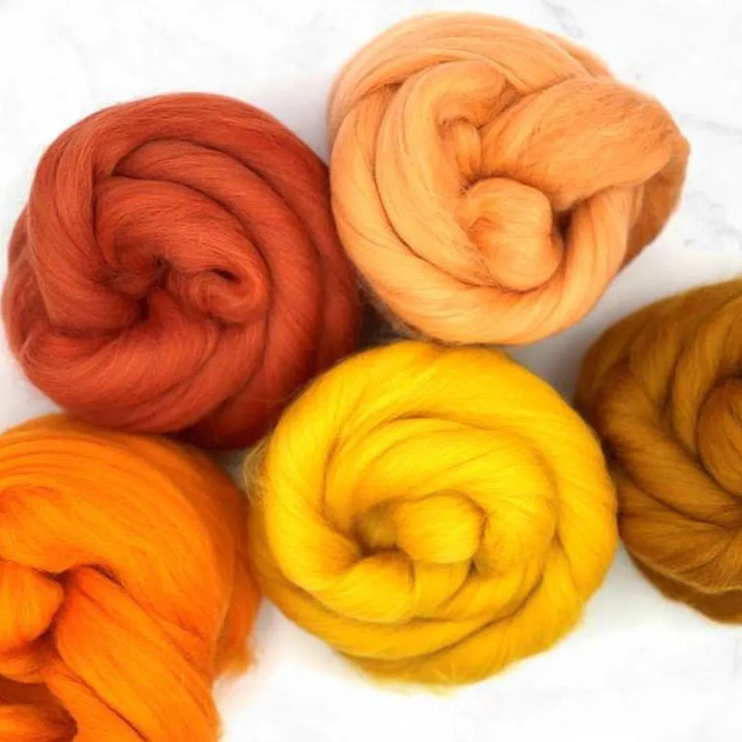 Mixed Merino Wool Variety Pack | Pumpkin Patch (Orange) 250 Grams, 23 Micron