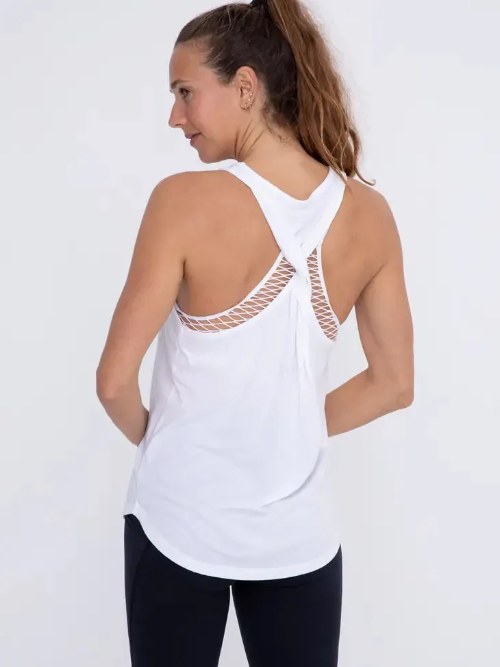 Mono B Twist Back Tank Top