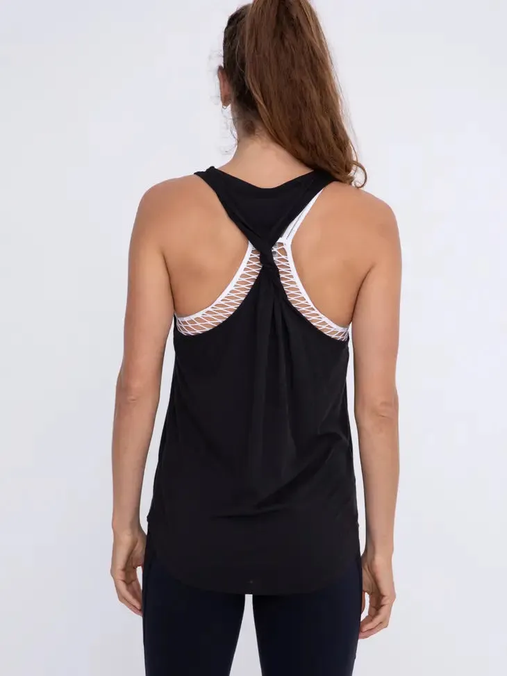 Mono B Twist Back Tank Top