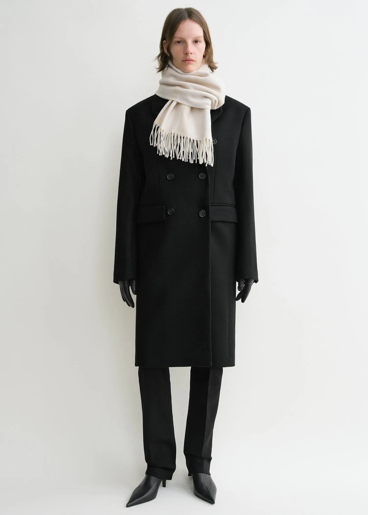 Monogram jacquard wool scarf bone