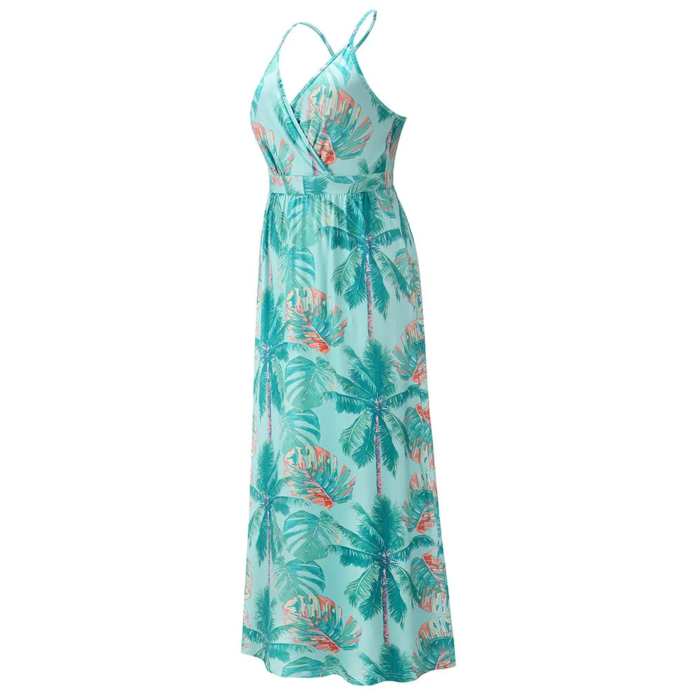 New Bohemian Floral Strap Maxi Dress Plus Size