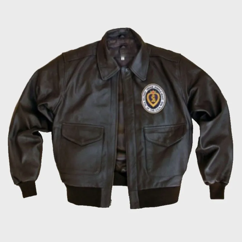 New Looking Purple Heart Patch Modern A-2 Leather Flight Jacket