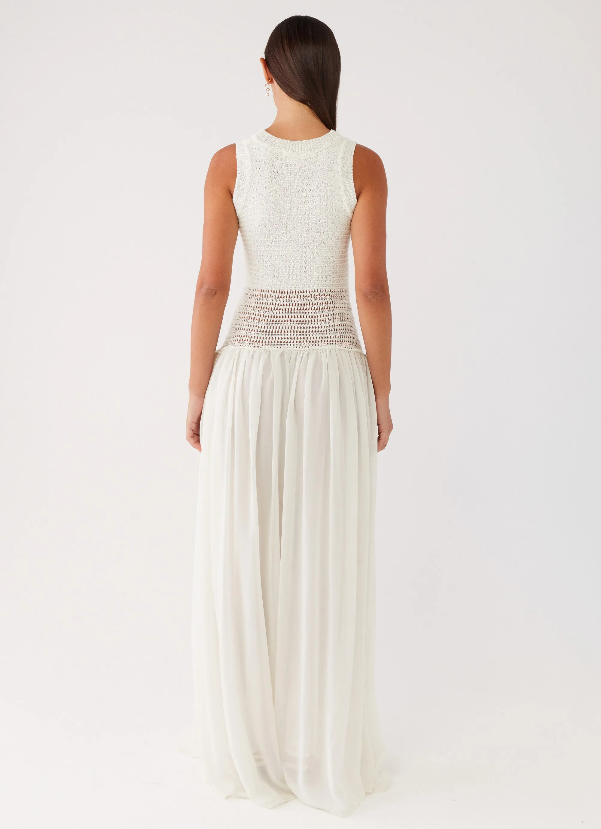 Off Grid Crochet Maxi Dress - White