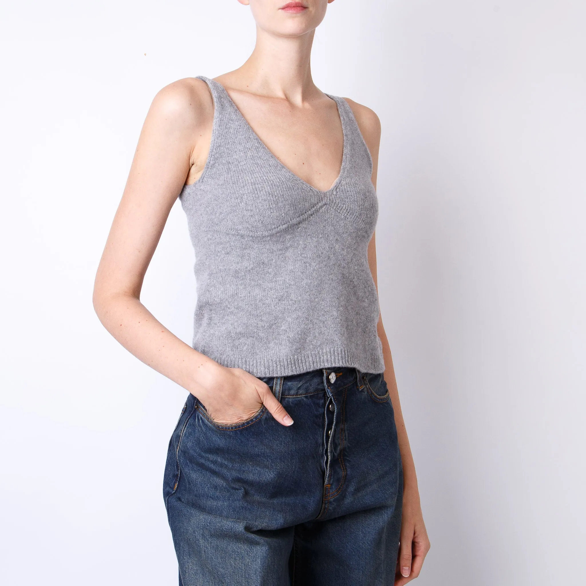 OFFICINE GENERALE TOP WKNT307 LIGHT HEATHER GREY