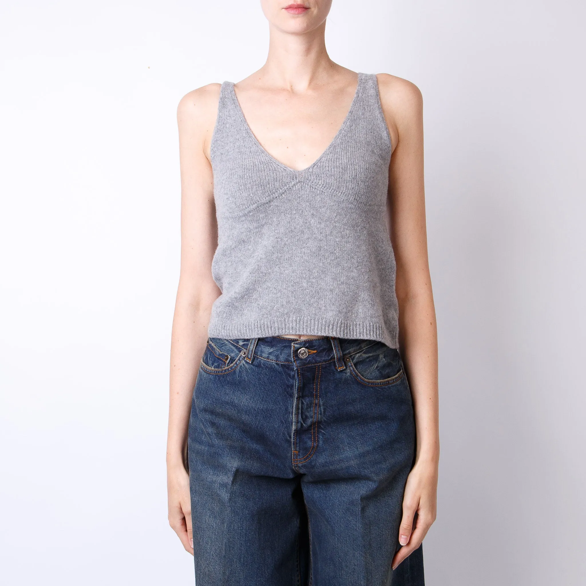 OFFICINE GENERALE TOP WKNT307 LIGHT HEATHER GREY