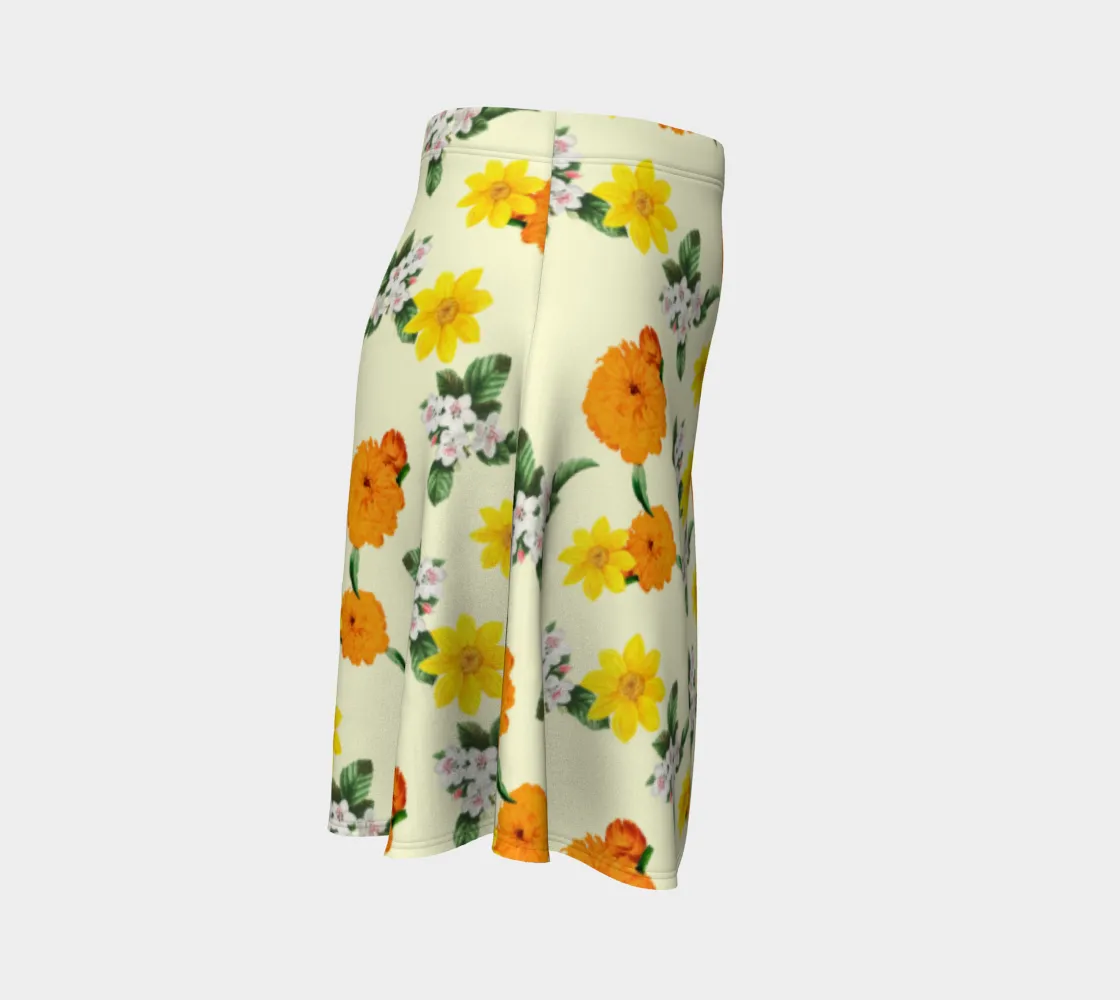 Pale Yellow Flare Skirt