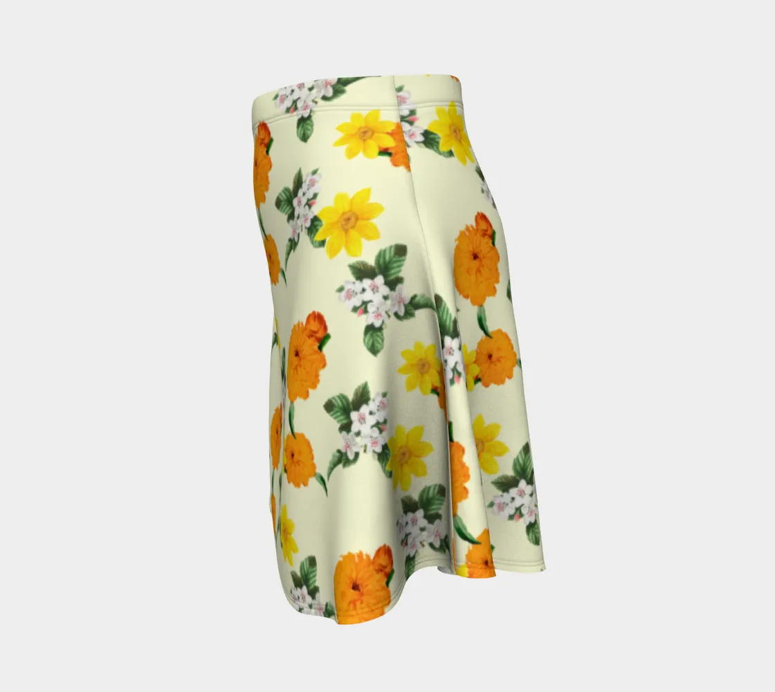 Pale Yellow Flare Skirt