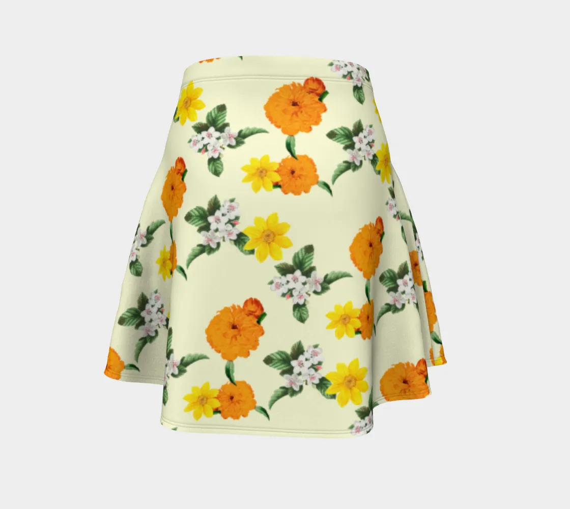 Pale Yellow Flare Skirt