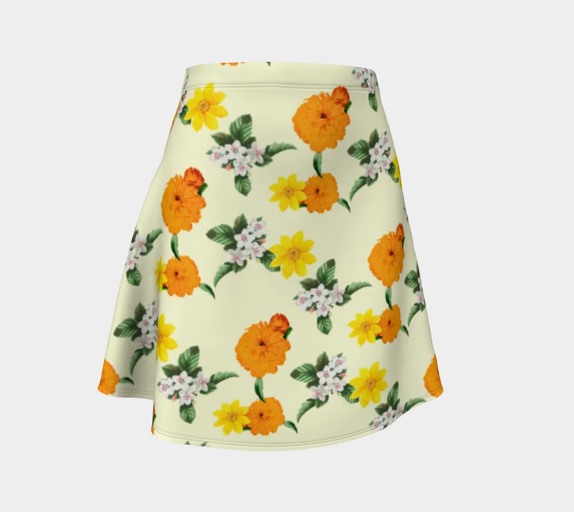 Pale Yellow Flare Skirt